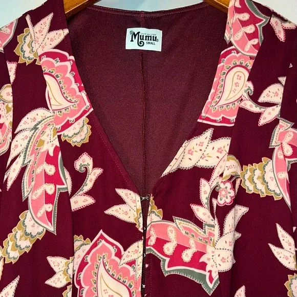 SHOW ME YOUR MUMU | Bailey Tie Back Romper for Fall | Flouncy Boho Print | Small - Picture 3 of 11